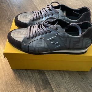 Fendi black n grey sneakers size 10.5